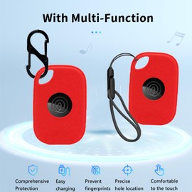 NOUKAJU Case for Tile by Life360 Pro (2024),Silicone Protective Cover(with Carabiner + Lanyard) Drop-Proof,Scratch-Proof,Shock-Proof,Dust-Proof,Protective Case for Tile Pro 2024 RE-61011(Red)