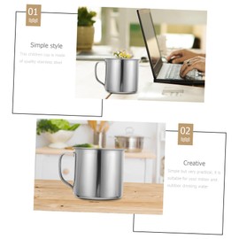 MAGICLULU Boys and Girls Unbreakable Cups Stainless Steel Tea Cups with Handle for Boys and Girls