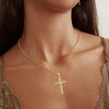 Darenli Cross Necklace for Women, 14K Gold Plated Cubic Zirconia