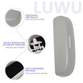 LUWU Compatible with VW T-ROC T ROC 2018-2022 Car Sunglasses Holder Glasses Case Storage Box Organiser Accessories (Grey)