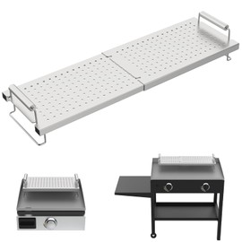 DELSbbq Adjustable Grill Warming Rack for Blackstone 17 22 28 36 Inch Flat Top Griddle, Griddle Warming Rack for Weber Griddle Accessories for Charbroil for Camp Chef and Most Tabletop Griddle