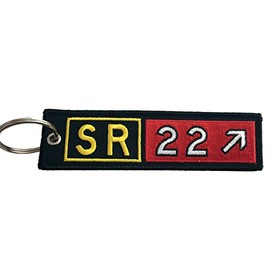 Pilot Expressions Cirrus Aircraft SR22 Airport Taxiway Sign Embroidered Keychain