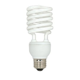 Satco S6274 23-Watt Medium Base T2 Mini Spiral, 2700K, 120V, Equivalent to 100-Watt Incandescent Lamp for Enclosed Fixtures, White, 3-Pack