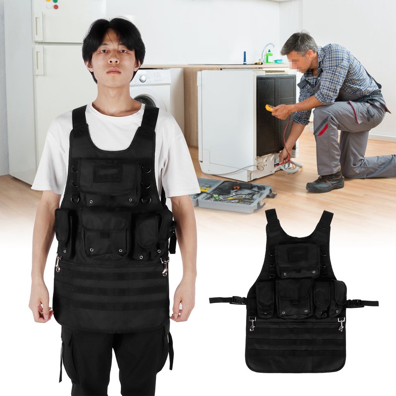 Tool Apron BBQ Barbecue Grill Apron with Pocket Adjustable Side