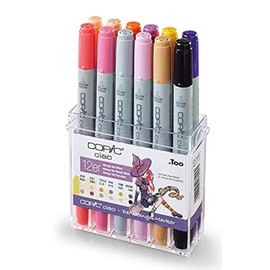 COPIC Ciao Marker Set of 12 Manga Set "Witch", Allround Layout Markers, in Practical Acrylic Display for Storage and Easy Removal