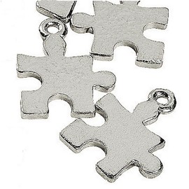 20 Puzzle Piece Charms Autism Asperger Syndrome Awareness 5/8 inch 17mm by Charmed By Dragons