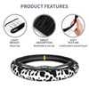 Black and White Cow Skin Steering Wheel Cover Universal 15