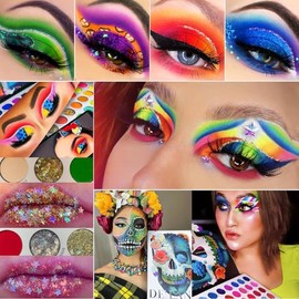 DE'LANCI Gran Paleta de Sombras de Ojos Coloridas Profesionales con 54 Colores, Sombra de Ojos Brillante de Neón, Mate, Brillo, Maquillaje en Polvo Al