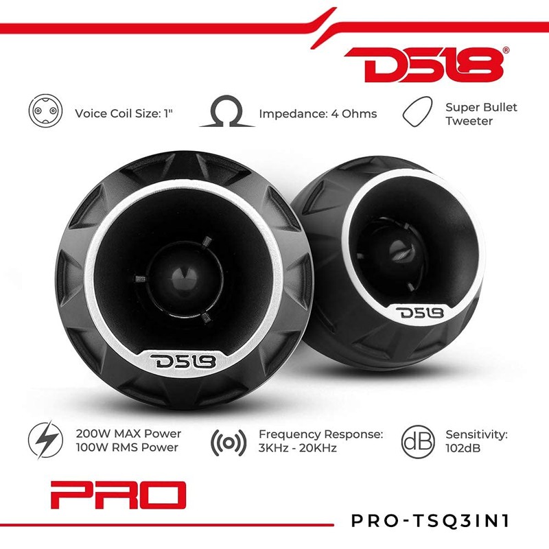 DS18 PROTSQ3N1 PRO 1 inch Vc Surface/Flush/Angle Aluminum High Compression