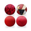 4 x Round Art Deco Coasters - Red Roses Agate