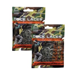 Lock Laces for Boots (2 Pair) Premium Heavy Duty Elastic No Tie Boot Laces for Boots and Shoes (Camo-Camo)