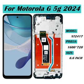 Qinqiyue for Motorola G 5g 2024 Screen Replacement for Moto G 5g 2024 LCD Screen Replacement with Frame for G 5g 2024 XT2417 XT2417-1 XT2417-6 Display Touch Screen Assembly Repair Parts