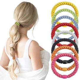 CLINTT 8 Pcs Elastic Hair Ties for Women & Girls, High Elastic Ponytail Holders, Hair Ties No Damage, Elastic Ties for Curly or Thick Hair, Mixed Colors