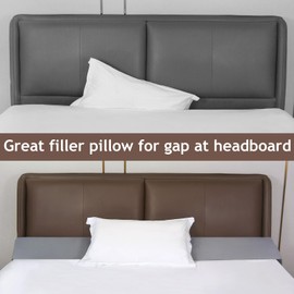 Vekkia King Bed Wedge Pillow/Mattress Gap Filler/Headboard Pillow/Bed Gap Filler,Close Gap (0-3.5") Between Your Mattress and Headboard,Stop Loosing Your Pillows,Phone&Glasses(Gray 76"x6.5"x4.5")