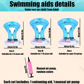 Mino Plus Swimming aid, swimming aid, thickened inflatable swimming jacket, swimming aid swimming trainer for children, suitable for children from (M)