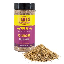 Lane's Q-Nami Rub, 12.6 oz | Asian-Inspired Umami Seasoning with Shichimi Togarashi, Paprika, Ginger, & Coriander | Gluten-Free, No MSG BBQ Spice for Pork, Seafood, Chicken, & Veggies | Made in USA