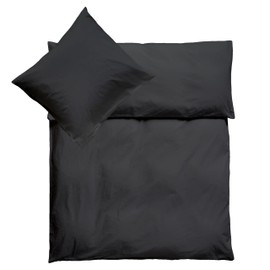 Julido Jersey Bedding Set and Pillowcase, 100% Cotton (Oeko-Tex). 2-Piece Bedding Set with Zip, Ultra Soft and Breathable (Anthracite, 155 x 200 + 80 x 80 cm)