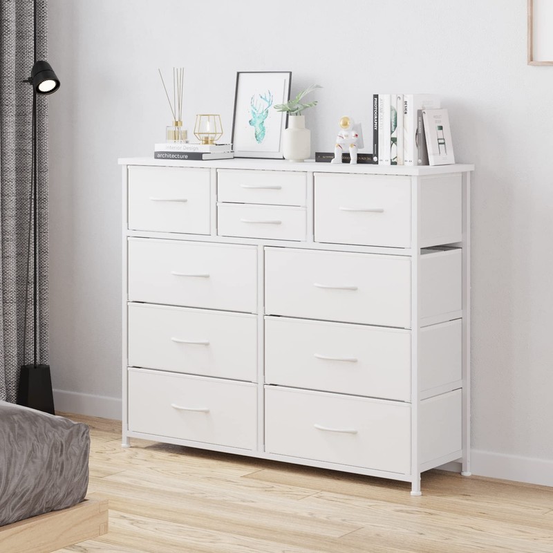 LUMTOK 10-Drawer Dresser, Fabric Storage Dressers Drawers for Bedroom, Hallway,