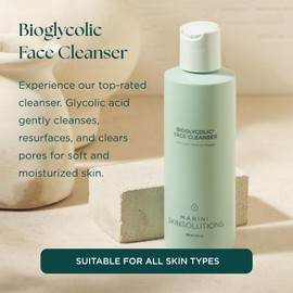 Marini SkinSolutions Bioglycolic Face Cleanser - Gentle Resurfacing Facial Wash with Glycolic Acid - Non Foaming, Non Irritating - Cruelty Free - Made in the USA - 6 fl oz