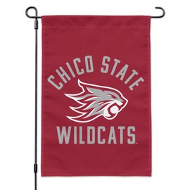 California State University Chico Wilcats Logo Garden Yard Flag with Pole Stand Holder