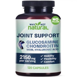 Glucosamine Chondroitin MSM Joint Support Supplement – Natural Formula for Joint Health & Mobility – 120 Capsules