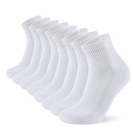 YORJOSOX Mens Sports Quarter Ankle Socks Trainer Running Athletic Socks for Men 9-12 6-9 (UK, Numeric, 6, 9, Regular, Regular, White 8 pairs)
