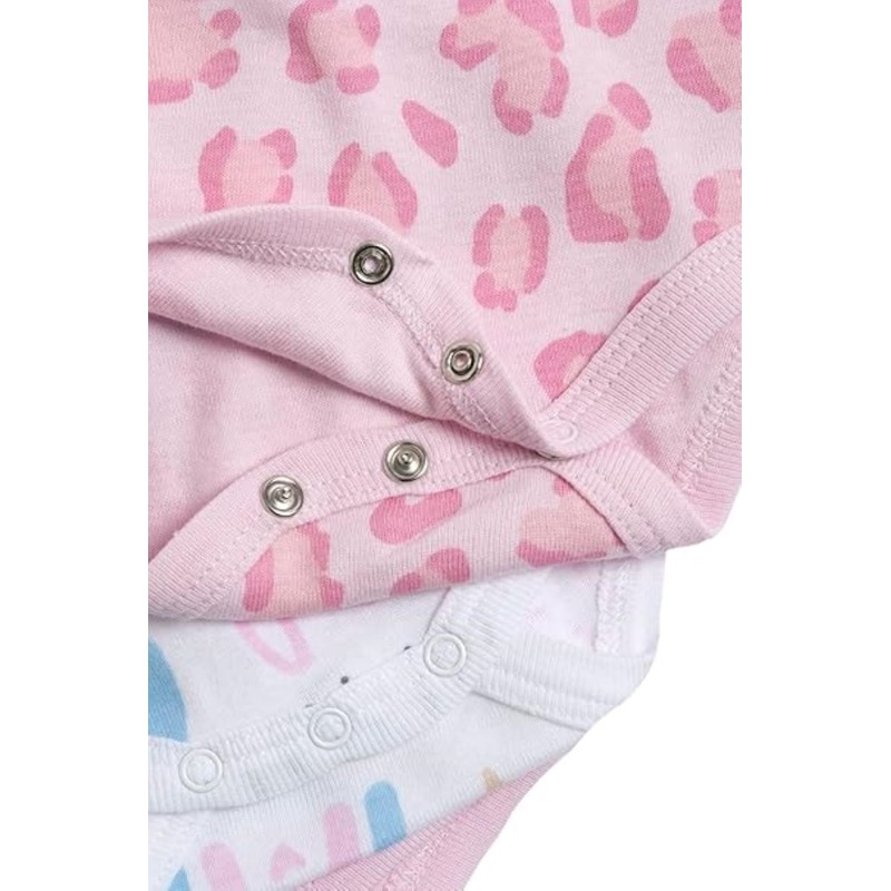 Chicco Baby Unisex Sleeveless Cotton Bodysuits Set, White/Rose, 18 months