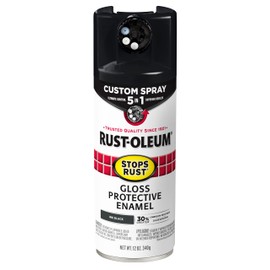 Rust-Oleum 380397 Stops Rust Custom Spray 5-in-1 Spray Paint, 12 oz, Gloss Ink Black