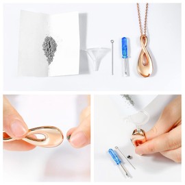 Beydodo Ash Chain for Filling, Urn Necklace Stainless Steel with Infinity Pendant Charm, Memorial Pendant, Urn Chain, Women, 50 cm, for Ashes, Silver, Gold, Rose Gold, Stainless Steel, No Gemstone