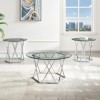 Steve Silver Escondido Round Tempered Glass Cocktail Table in Silver