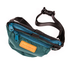 Wilderdog Dog Training Treat Pouch with Magnetic and Zipper Closure, Carabiner Attached, Adjustable Waist Strap - Green