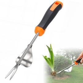 RiuCrepian Stainless Steel Weed Cutter with Handle, Weed Remover, Garden Tool, Weed Weeder Hand Root Weeder, Weed Fork for Garden Digging for Garden Weeding, Transplanting, Uprooting