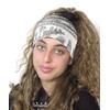 Fashband Boho Wide Headbands Black Flower Hair Bands Elastic Headscarf