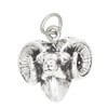 LGU Sterling Silver Oxidized Small 3D Ram Head Charm