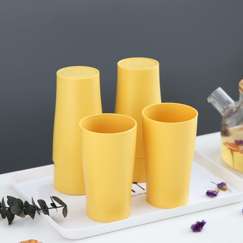 Plastic Cups, Pack of 8, Coffee Cups, 450 ml, Unbreakable