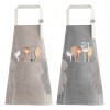 2 Pzs Mandil Delantal Impermeable Ajustable Para Chef Mesero Negro/café