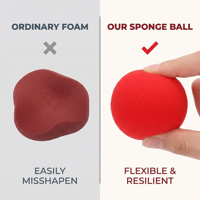 ROMI FLORIA 10Pcs Red Sponge Balls Soft Magic Tool Sponge
