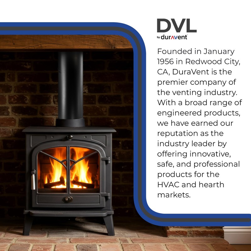 DuraVent 6DVL-E45 DVL Galvanized Steel/Stainless Steel Double Wall Wood Burning
