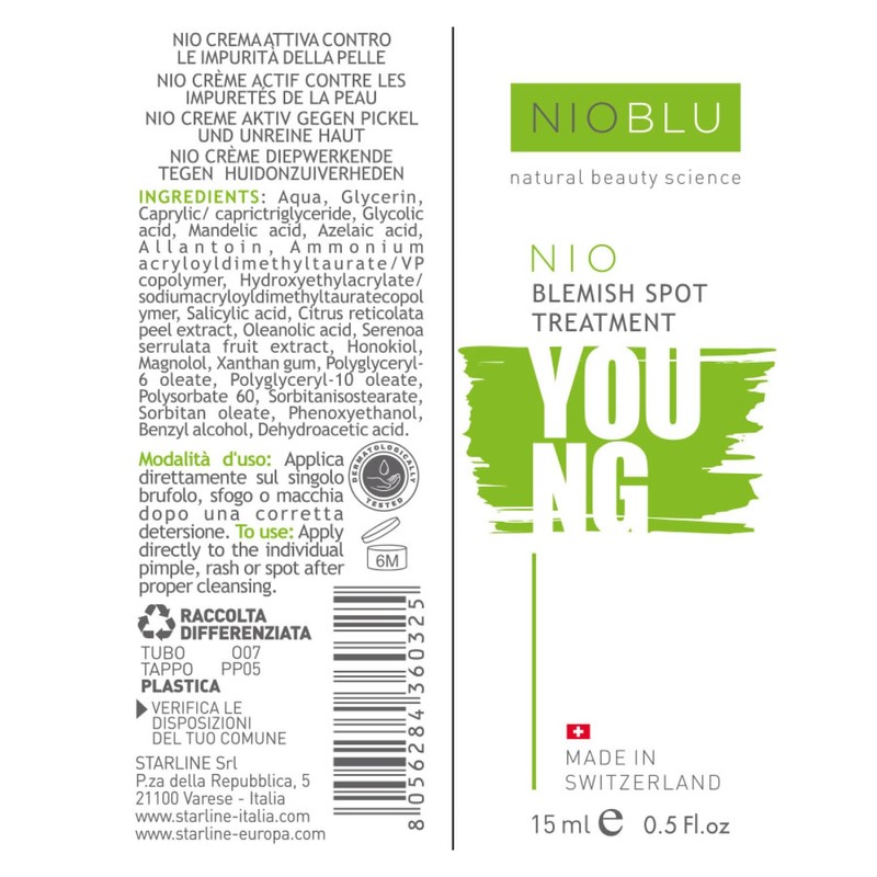 Nioblu Nio Active Blemish Cream - S.O.S. Treatment - Reduces