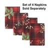 Newbridge Holiday Spruce Plaid Christmas Fabric Tablecloth, Holly, Evergreens, Acorn