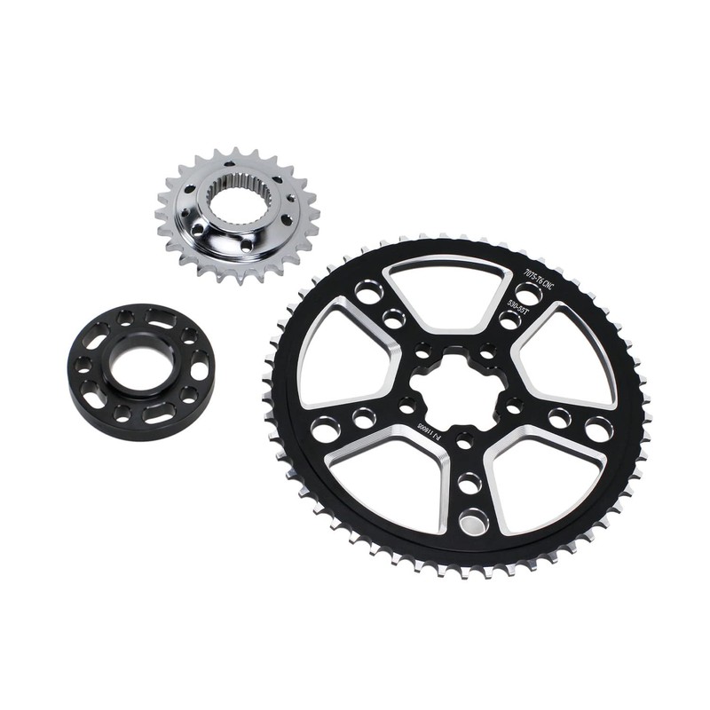 POWERJAMES Black CNC Cut Solid 55 Tooth 530 Chain Drive