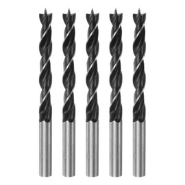 HARFINGTON 5pcs Brad Point Drill Bits 8.5mm(21/64") Dia Straight Steel Round Shank Drill Metric Brad Point 3" Drilling Depth Spiral Twist Drill Bits for Carpenter Woodworking Plastic Rubber