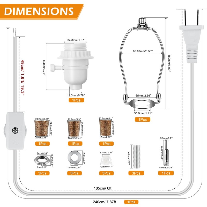 Make a Lamp or Rewire Kit,DIY Bottle Lamp Wiring Kit