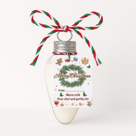 Potchen 36 Set Christmas Hot Chocolate Favors for Guest 2 oz Hot Chocolate Bottle with Thank You Tag Lid and Rope Cocoa Shot Gift for Student Teacher Valentine Gift(Fresh)