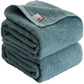 Trampalan RUN TOWEL Imabari Towel Certified Compact Bath Towel, Set of 2, Approx. 17.3 x 43.3 inches (44 x 110 cm), Blue Green, Mini Bath Towel, Water Absorption