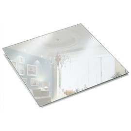 10 Inch Square Mirror Plate, Set of 12 - 1.5mm Thick Glass Plate Mirror Tiles w/ Smooth Edges - Perfect Candle Wedding Centerpiece Table Decorations, Home Accent Wall Decor, & More - PARNOO
