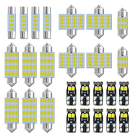 EBAIFUN Paquete de 26 bombillas LED de 6000 K, color blanco, 12 V, DE3175, 6411, T10, 2825, 6612F, 6615F, 31 mm, 41 mm, kit de bombillas LED para coche, camión, interior, mapa, cúpula, espejo de tocador, luz de visera, maletero de carga, luz de matrícula