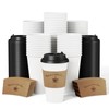 LITOPAK 100 Pack Disposable Coffee Cups with Lids and Kraft