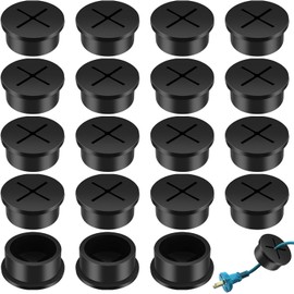 Slzhds 20 Pcs Ojales De Escritorio,Ojales de Computadora Flexibles,de Silicona Flexible Con Ojales De Goma,ojales De Cable Flexible,para Cable Para Oficina,para Escritorio,Mesa Y Otros Muebles