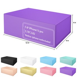 Purple Gift Boxe 12" x 6" x 4" with Magnetic Closure Lid Gift Boxes for Presents,Bridesmaid Gifts Box,Cute Box,Birthday Gift box,Luxury for Gift Packaging, Magnetic Gift Box for Wrapping Gifts (Purple/5PCS)